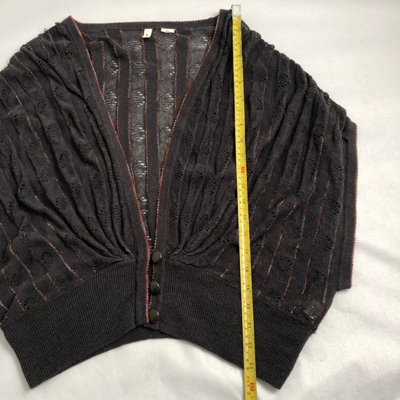 Anthropologie Moth dark gray multicolor knit sleeveless cardigan M - Picture 6 of 8
